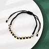 Square Brass Cotton Cord Adjustable Braided Bracelets BJEW-L568-05G-3