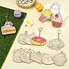 36Pcs Dessert Wooden Keychains ST-CJ0028-15-5