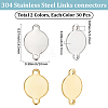 60Pcs 2 Colors 304 Stainless Steel Links Connectors STAS-BBC0009-17-2