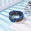 3Pcs 3 Style Natural & Synthetic Mixed Stone Stretch Bracelets Set with Wood Beaded for Women BJEW-JB08356-2