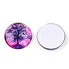 Half Round/Dome Tree Pattern Glass Flatback Cabochons for DIY Projects GGLA-Q037-25mm-M28-07-2