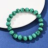Natural Malachite Beaded Stretch Bracelets BJEW-A045-01B-3