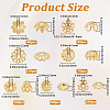 800Pcs 7 Styles Iron Bead Caps IFIN-PA0001-09G-2