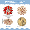 6Pcs Alloy Rhinestone 1-Hole Shank Buttons BUTT-FG0001-42A-2