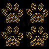 Paw Print Hotfix Glass Rhinestone DIY-WH0453-71B-02-1