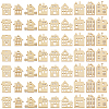 100Pcs Unfinished Wooden Cutcouts DIY-GF0013-50-1