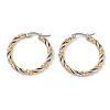 Ion Plating(IP) 201 Stainless Steel Twist Hoop Earrings EJEW-I309-34GP-1