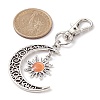 Moon & Sun Alloy Pendant Decorations HJEW-JM01596-02-2