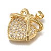 Rack Plating Brass Micro Pave Clear Cubic Zirconia Pendants KK-G500-24G-2