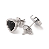 3 Pairs 3 Colors 304 Stainless Steel Heart Stud Earrings for Women EJEW-K279-07P-01-3