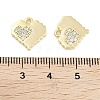 Brass Micro Pave Clear Cubic Zirconia Pendants ZIRC-P120-09G-3