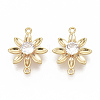 Brass Cubic Zirconia Links connectors KK-T050-25G-NF-1
