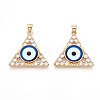 Brass Micro Pave Clear Cubic Zirconia Pendants for Women KK-T070-90A-02-1