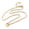 304 Stainless Steel Spring Gate Ring Pendant Paperclip Chain Necklaces for Women X-NJEW-Z091-13G-4