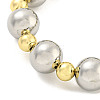 Rack Plating Two Tone Round Brass Beaded Stretch Bracelets for Women BJEW-P322-10A-2