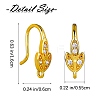 10 Pairs Brass Micro Pave Clear Cubic Zirconia Earring Hooks ZIRC-SZ0005-11-2
