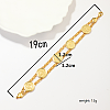 Brass Flat Round Link Chain Bracelets for Women FE8262-1-4