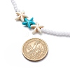 3Pcs 3 Colors Dyed Synthetic Turquoise Starfish & Acrylic Beaded Necklaces Set NJEW-JN04037-6