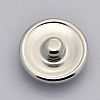 Platinum Plated Brass Glass Flat Round with Tree Jewelry Snap Buttons SNAP-M030-B-37-2