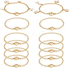 12Pcs 304 Stainless Steel Twisted Curb Chains Bracelets BJEW-SC0001-61G-1