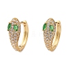 Brass Cubic Zirconia Hoop Earrings EJEW-D301-05G-02-4