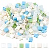 320Pcs 8 Colors 2-Hole Opaque Glass Seed Beads SEED-SC0001-15B-1