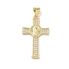 Brass Micro Pave Clear Cubic Zirconia Pendants KK-P350-16G-04-1