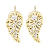 Brass Micro Pave Clear Cubic Zirconia Studs Earring EJEW-S217-G18-1