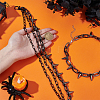 Punk Exaggerated Alloy Cable Necklaces & Aluminum & Iron Spike Rivet Tassel Chains Belt Jewelry Sets SJEW-AR0001-02-3