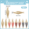 8Pcs 4 Styles Brass with Cubic Zirconia Pendants KK-DR0001-55-2