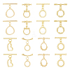 16Pcs 8 Styles Rack Plating Eco-Friendly Brass Toggle Clasps KK-HS0001-41-1