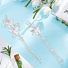 2Pcs Acrylic with Alloy Crystal Rhinestone Clear AB Butterfly Tassel Alligator Hair Clips Set AJEW-WH20080-59A-6