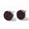 Electroplate Druzy Resin Stud Earrings RESI-S383-029D-1