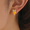 Owl Brass Stud Earrings LV9587-1