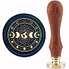 Brass Wax Seal Stamp with Handle AJEW-WH0184-0539-1