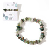 Natural Indian Agate Chips Bead Stretch Bracelets for Women Men CI5318-12-1