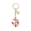 2Pcs Iron Glass Seedbead Keychain KEYC-MZ00034-3