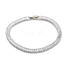 Brass Pave Clear Cubic Zirconia Rectangle Link Bracelets BJEW-B094-11A-P-1