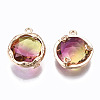 Two-Tone Faceted Glass Charms X-GLAA-S193-032D-2