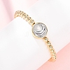 Brass Round Beads Stretch Bracelets for Women BJEW-H640-03B-GP-3