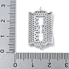 Rack Plating Brass Micro Pave Clear Cubic Zirconia Blade Shaped Connector Charms KK-A234-070P-3