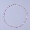 Natural Rose Quartz Beaded Necklaces NJEW-K114-B-A01-1