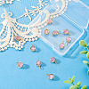 12Pcs Brass & Glass Imitation Cat Eye Round Charms PALLOY-TAC0237-04-5