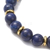 3Pcs Natural Lapis Lazuli & Eyeless Obsidian & Non-Magnetic Synthetic Hematite  Beaded Stretch Bracelets BJEW-JB12895-5