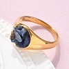 Round Natural Lapis Lazuli Chips Finger Rings RJEW-D303-03G-05-1