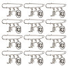 12Pcs West Cowboy Steel Heavy Duty Safety Pins Brooch JEWB-CA00007-1