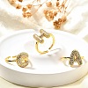 26Pcs Brass Micro Pave Clear Cubic Zirconia Open Cuff Rings RJEW-R218-01G-6