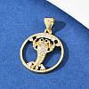 Brass Micro Pave Cubic Zirconia Pendant & Stud Earrings Sets for Women SJEW-F227-01F-G-5