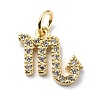 Brass Micro Pave Cubic Zirconia Charms ZIRC-F131-16G-02-1