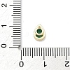 Teardrop Brass Micro Pave Cubic Zirconia Cabochons KK-P345-13G-B07-3